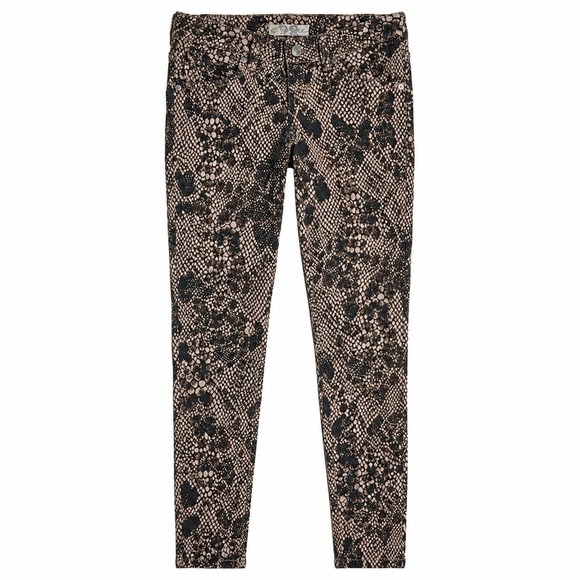 Free People Denim - Free People Snakeskin Jeans Size 28 High Rise Skinny Stretch Denim NWT
